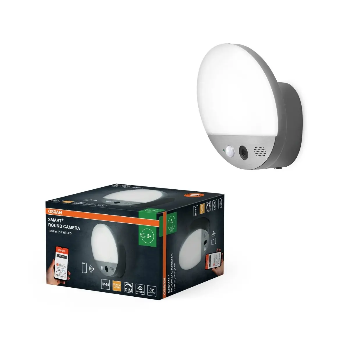 LEDVANCE Smart+ - Nástěnné venkovní LED svítidlo s kamerou a mikrofonem 4099854474910