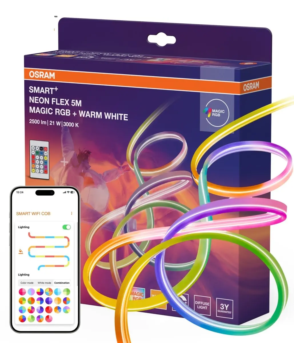 Chytrý LED pásek Wifi Neon Flex 5m Magic RGB + Laditelná Bílá