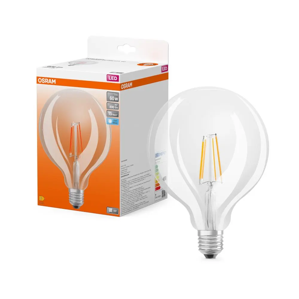 Čirá LED žárovka E27 7W STAR GLOBE, studená bílá
