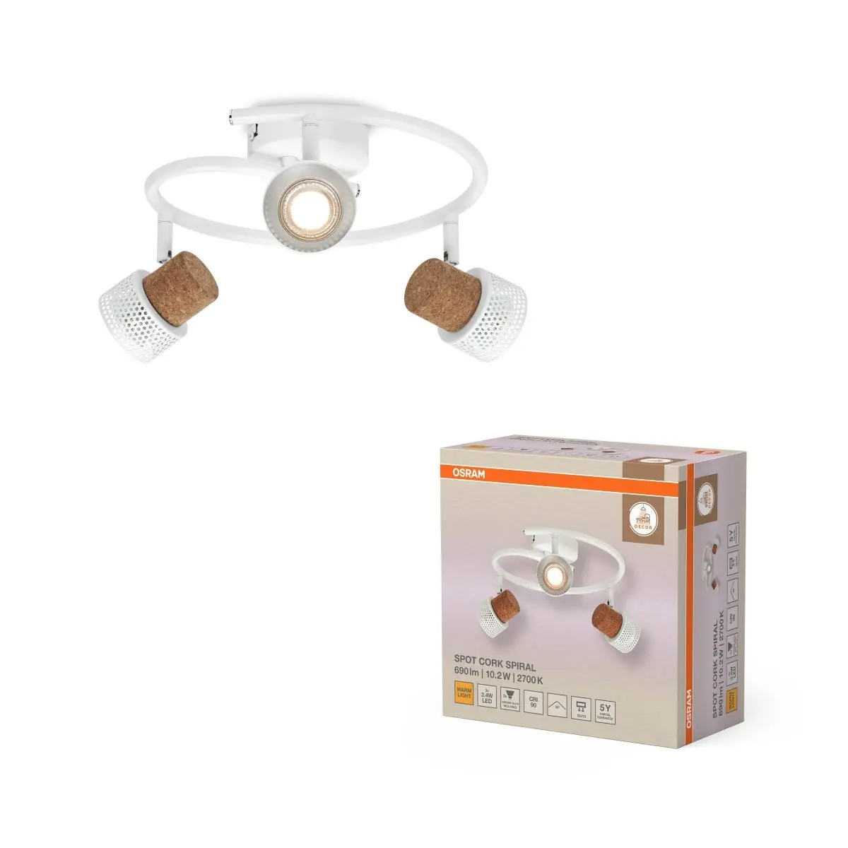 Bílé stropní svítidlo LED Spot dekorativní 318 mm 36°, teplá bílá
