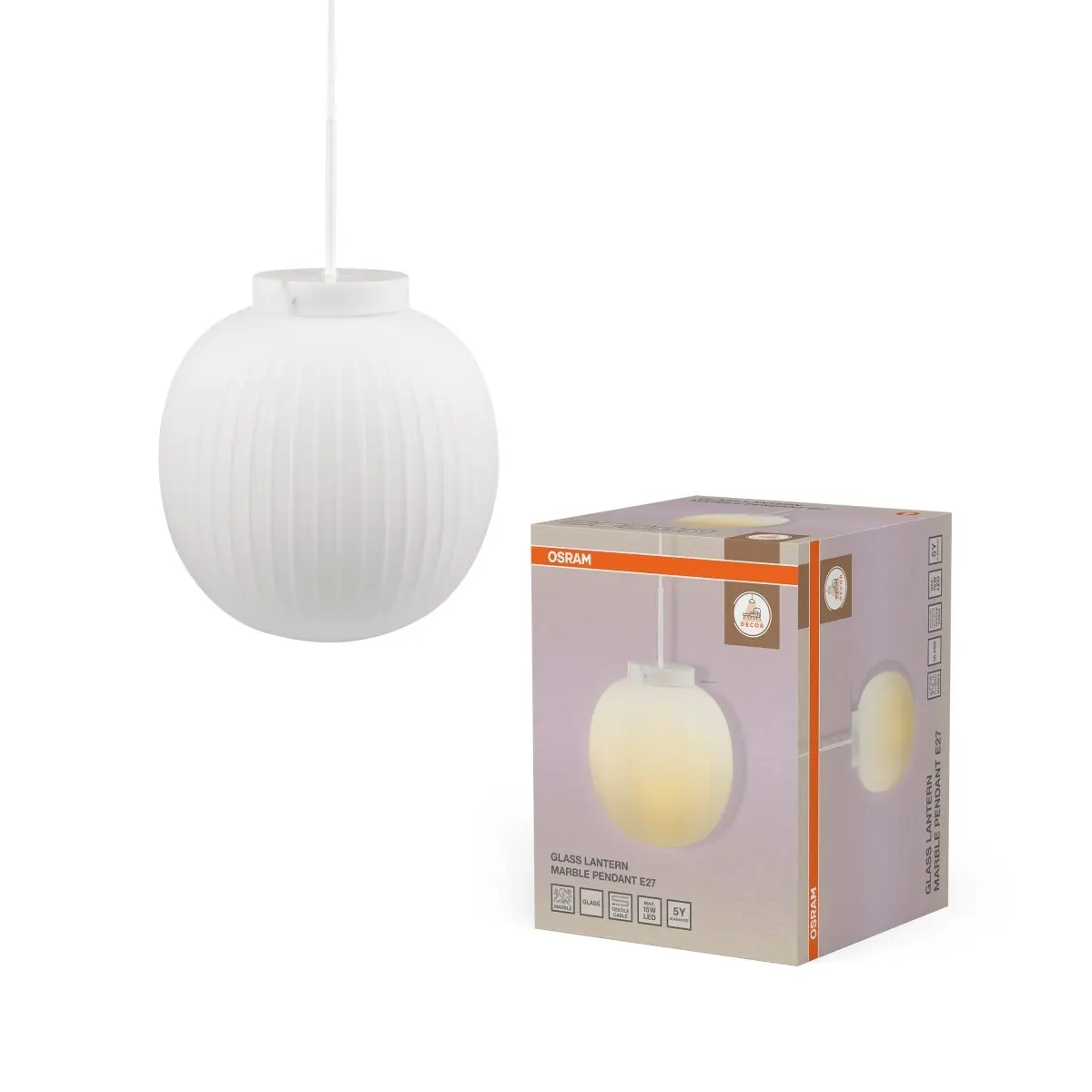 Dekorativní Závěsné svítidlo Decor Glass Lucenra Mramor,Sklo