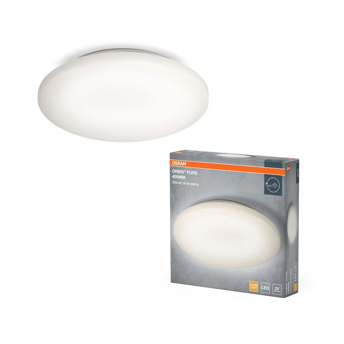 Designové LED stropní světlo ORBIS PURE 400, teplá bílá OSRAM