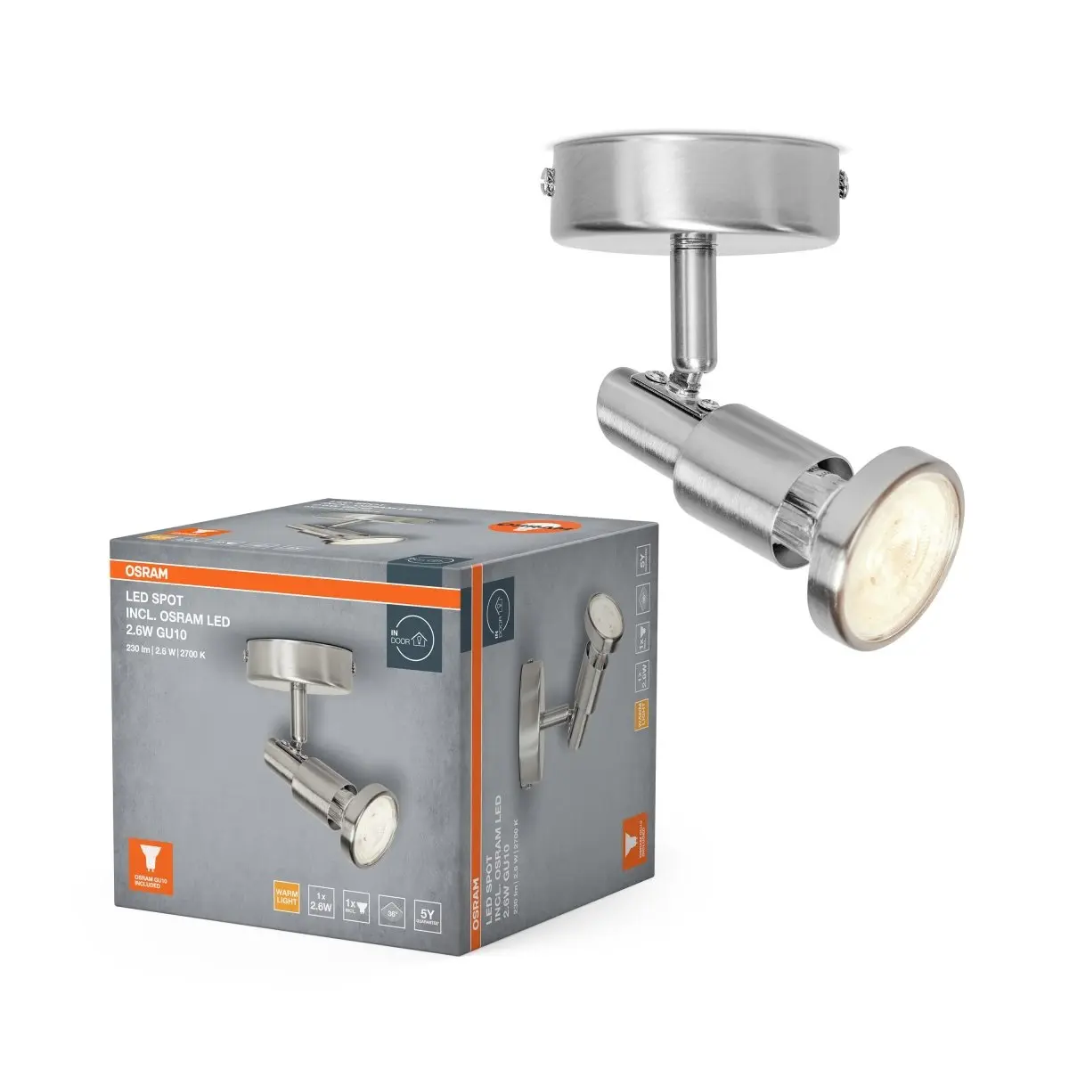 Designové LED stropní svítidlo LED SPOT 1x2.6W, teplá bílá OSRAM