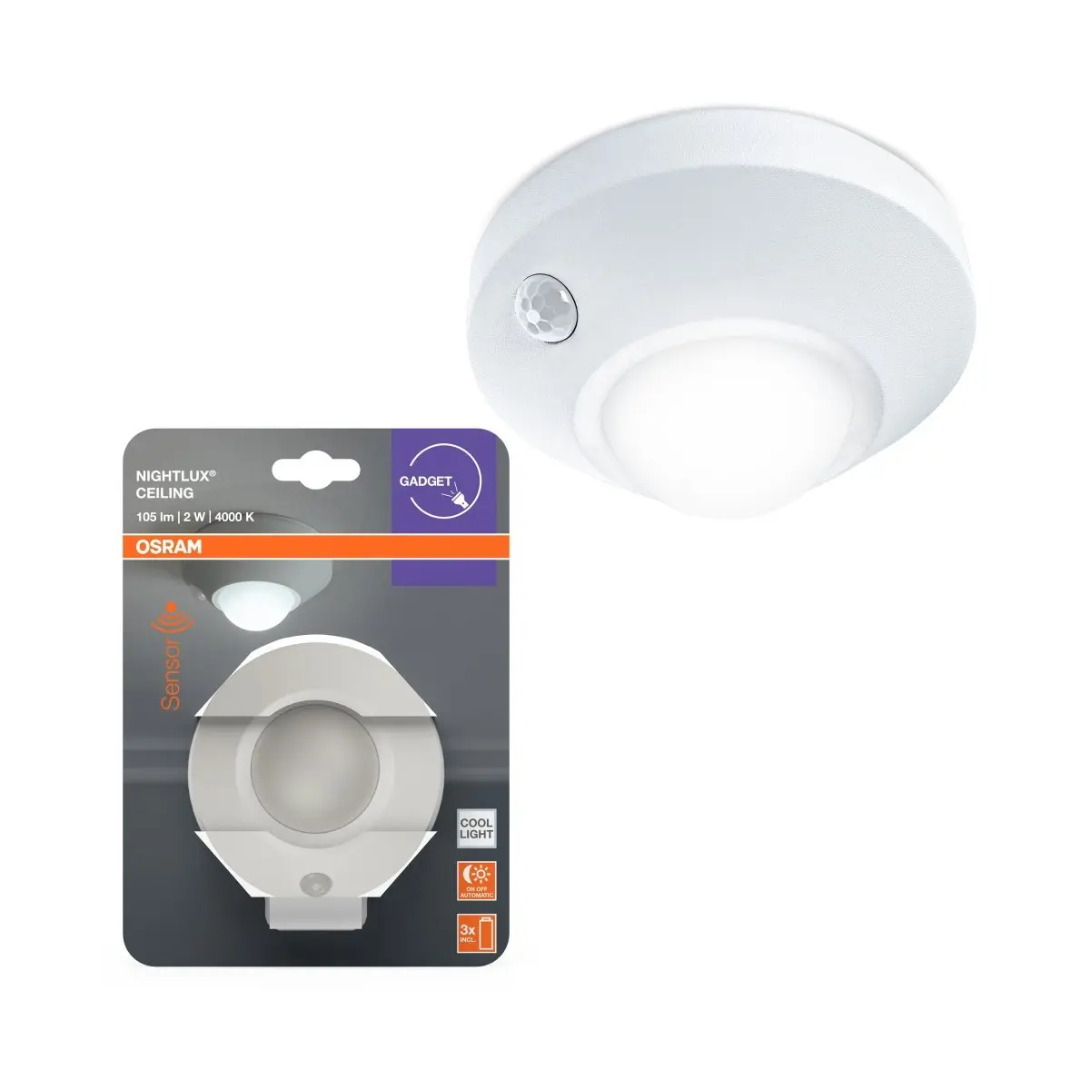 Dětské stropní noční LED svítidlo CEILING na baterie, bílé OSRAM