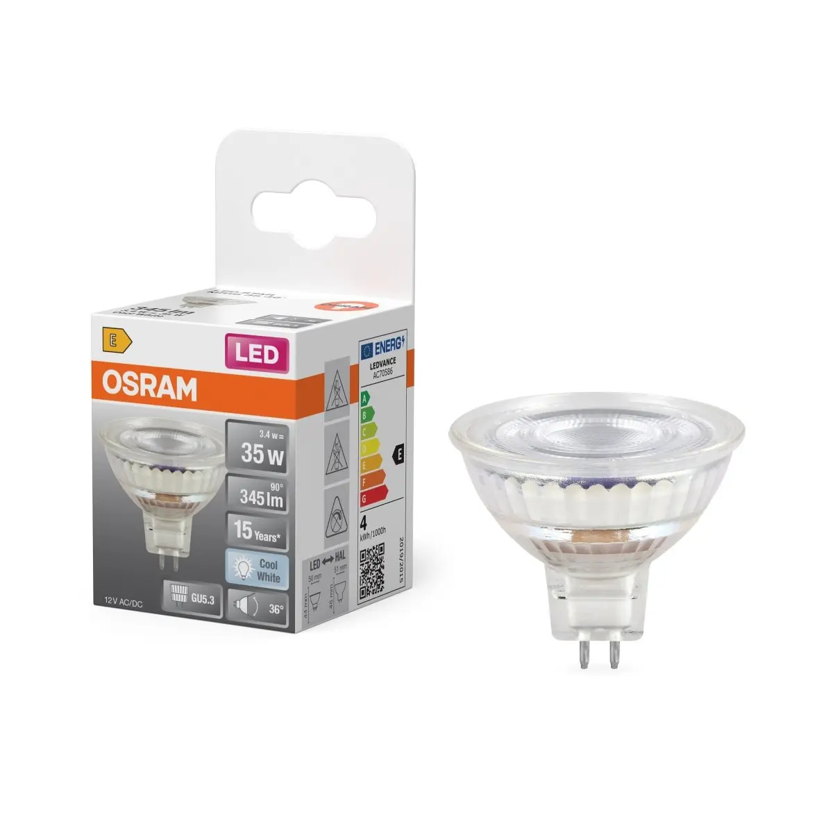 Kvalitní LED bodovkaU5.3 3,8 W STAR, studená bílá OSRAM