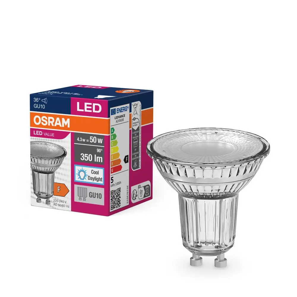 LED bodovka GU10 4.3 W 36° PAR16, studená denní bílá