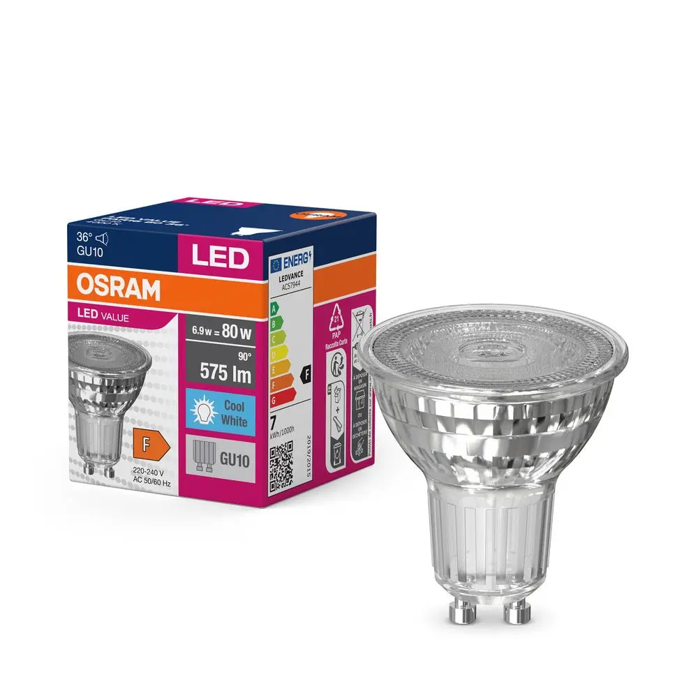 LED bodovka GU10 6.9 W 575 lm PAR16 VALUE, studená bílá