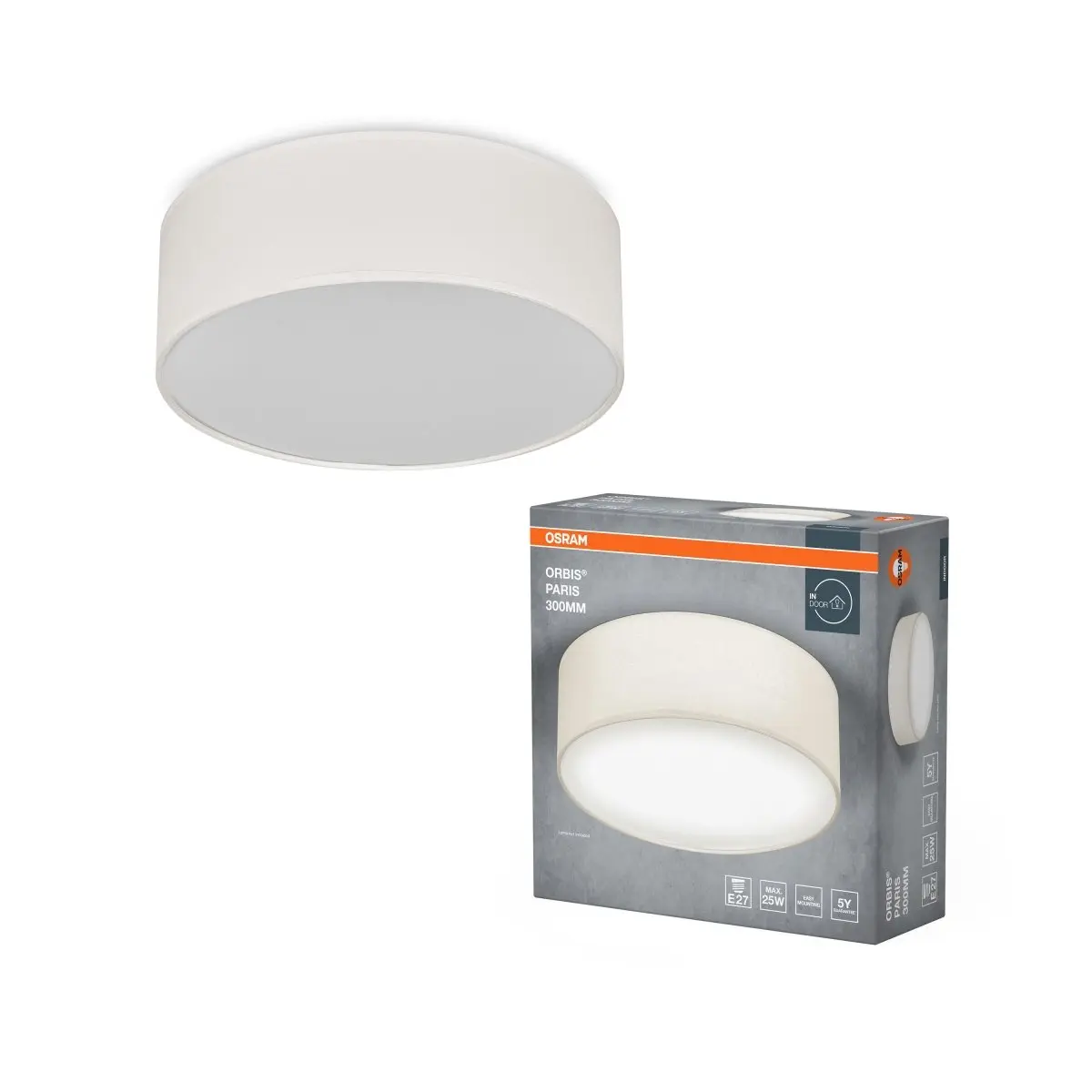 LED stropní svítidlo smetanové E27 ORBIS PARIS 300 mm OSRAM