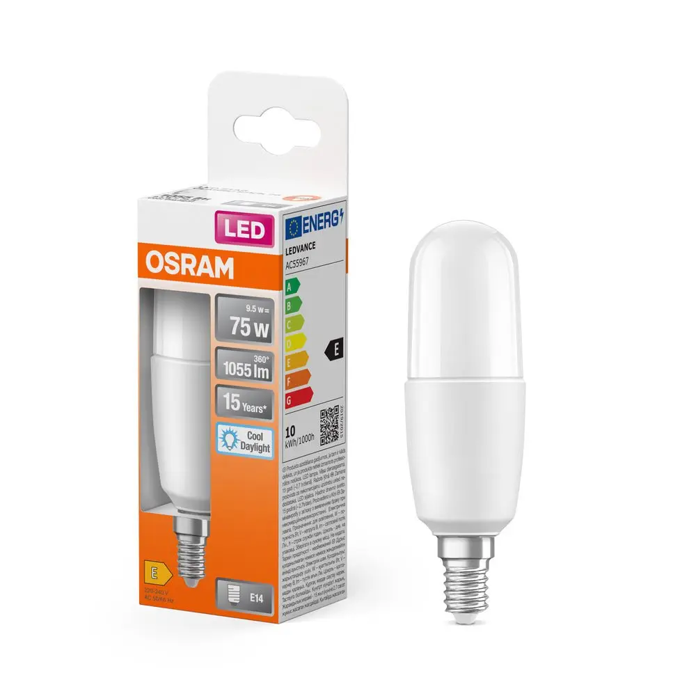 LED žárovka E14 9W CLASSIC STICK, studená denní bílá