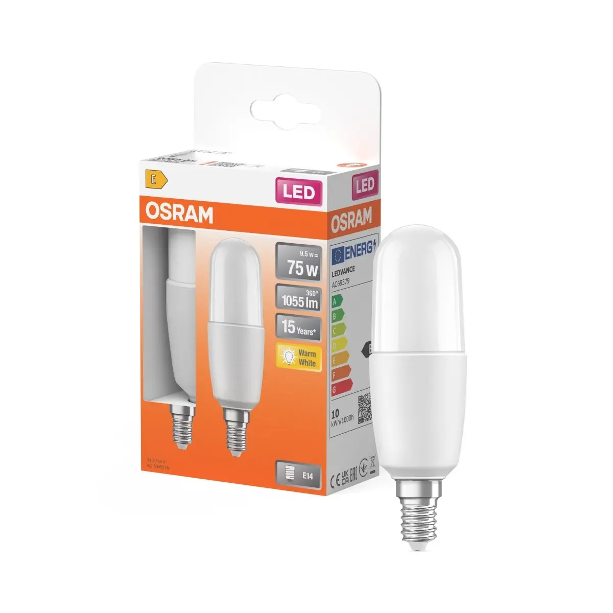 Matná LED žárovka E14 STAR 9,5 W, teplá bílá, náhrada 75 W