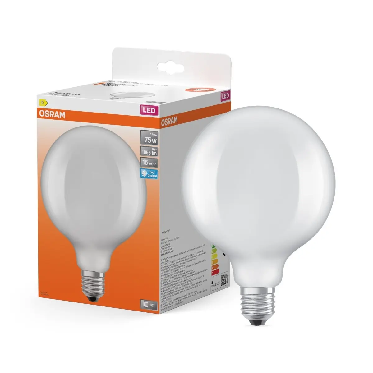 Matná LED žárovka E27 STAR 7,5 W, studená bílá, denní světlo