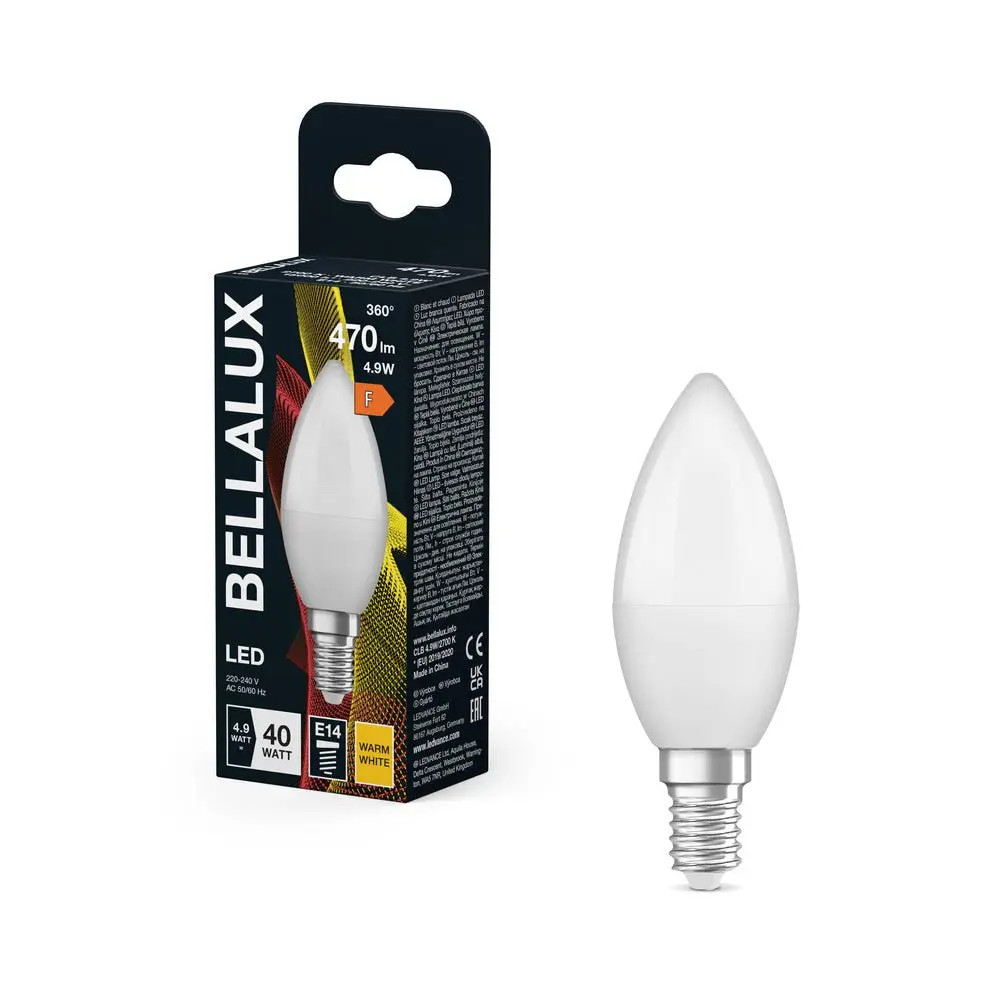 Matná LED žárovka svíčková E14 4.9W CLASSIC B, teplá bílá