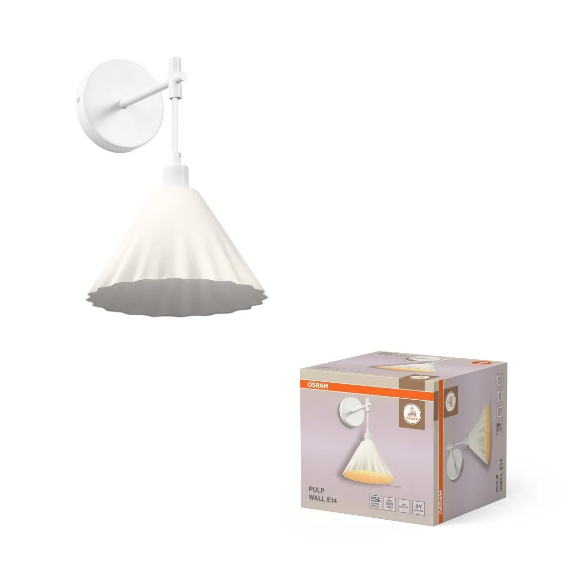 Nástěnné svítidlo Decor Pulp E14, Bílé