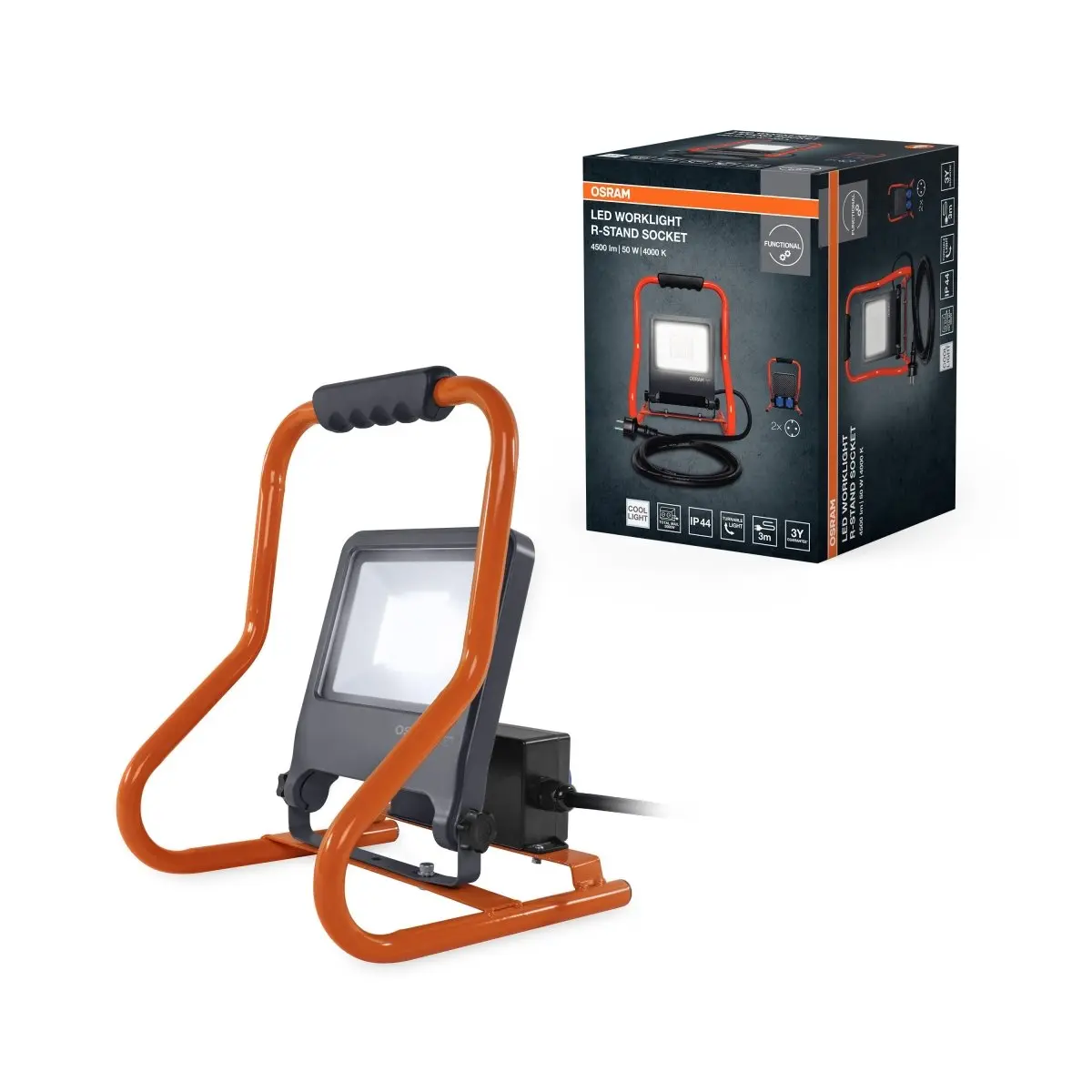 Přenosné pracovní LED svítidlo WORKLIGHT R-STAND 50 W OSRAM