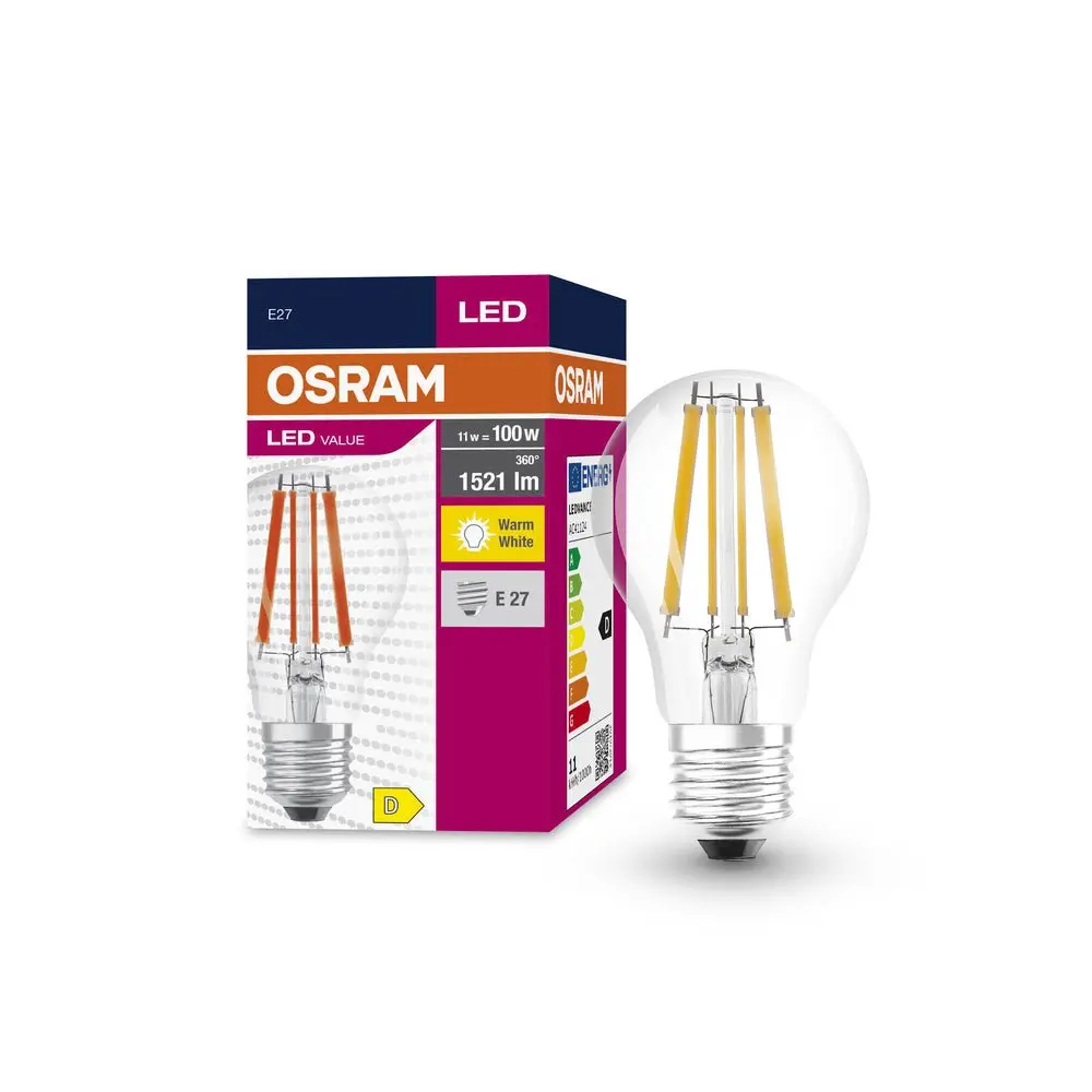 LEDVANCE OSRAM LED VALUE CL A FIL 100 non-dim 10W/827 E27