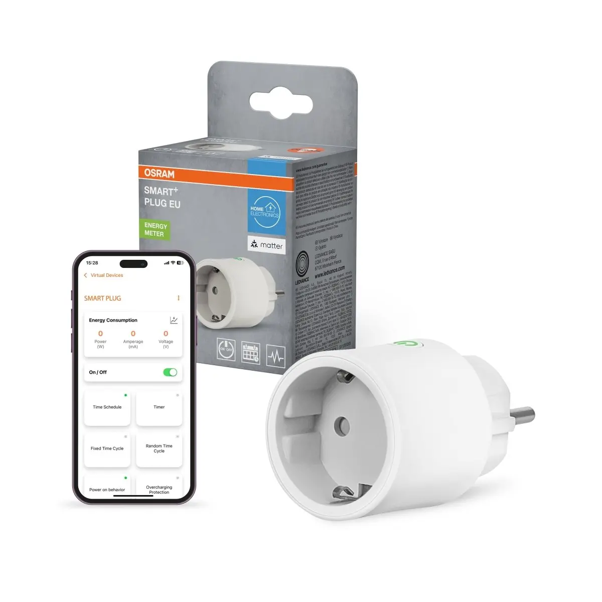 SMART+ Chytrá zásuvka Matter přes WiFi Bílá