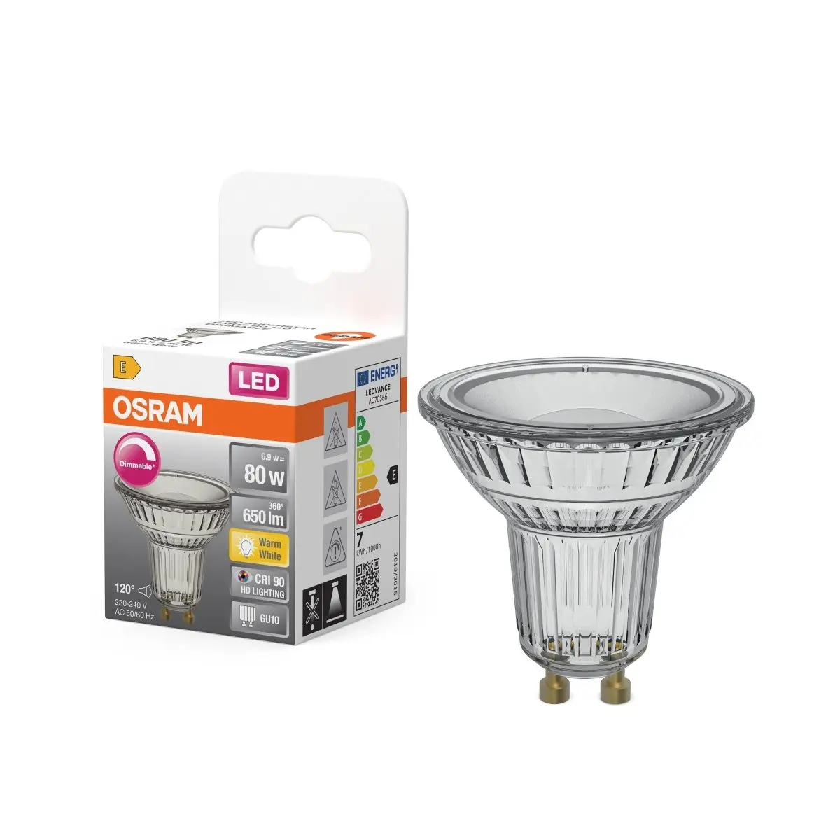 Stmívatelná LED bodovka U10 6.9 W, teplá bílá OSRAM