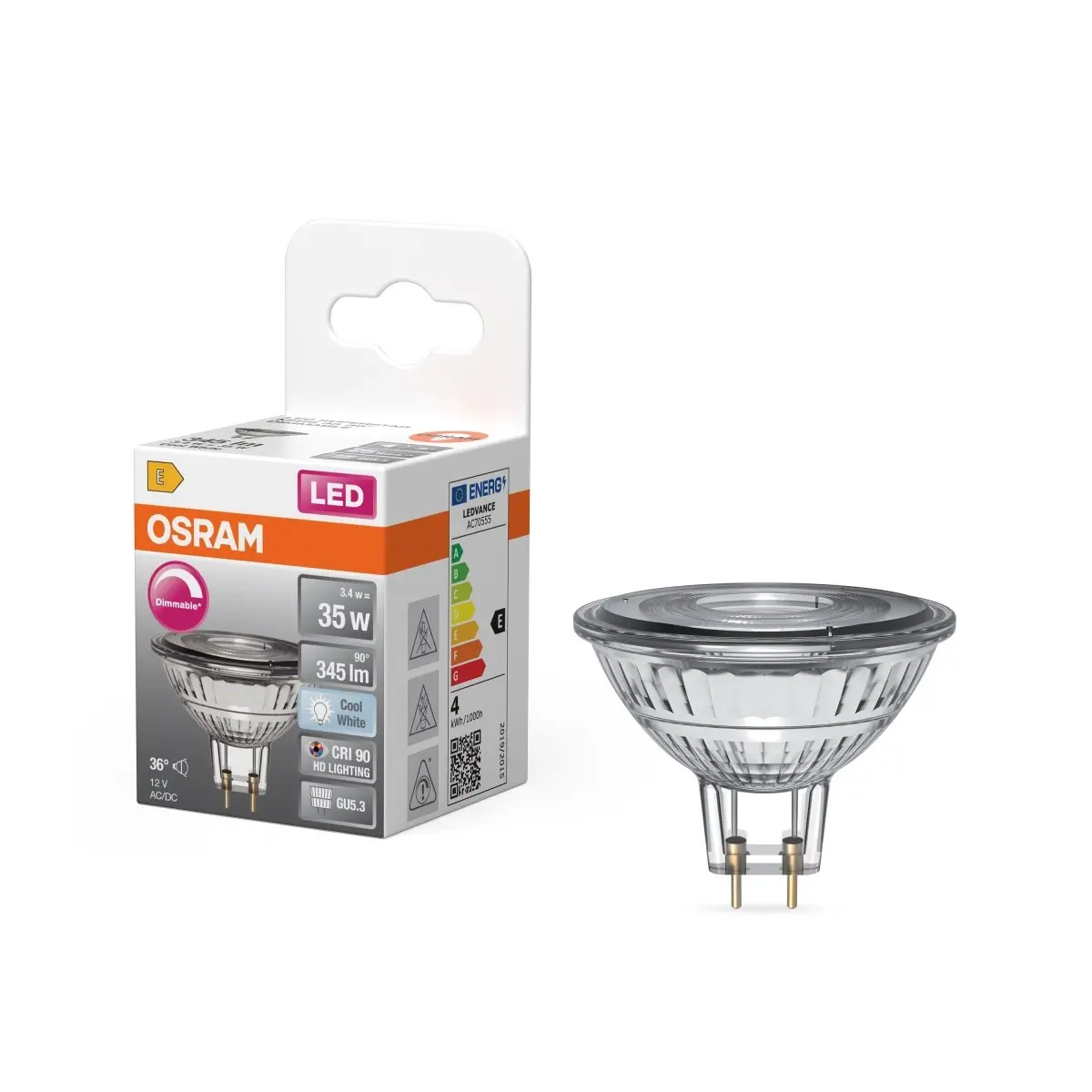 Stmívatelná LED bodovkaU5.3 3.4 W HD SUPERSTAR, studená bílá OSRAM