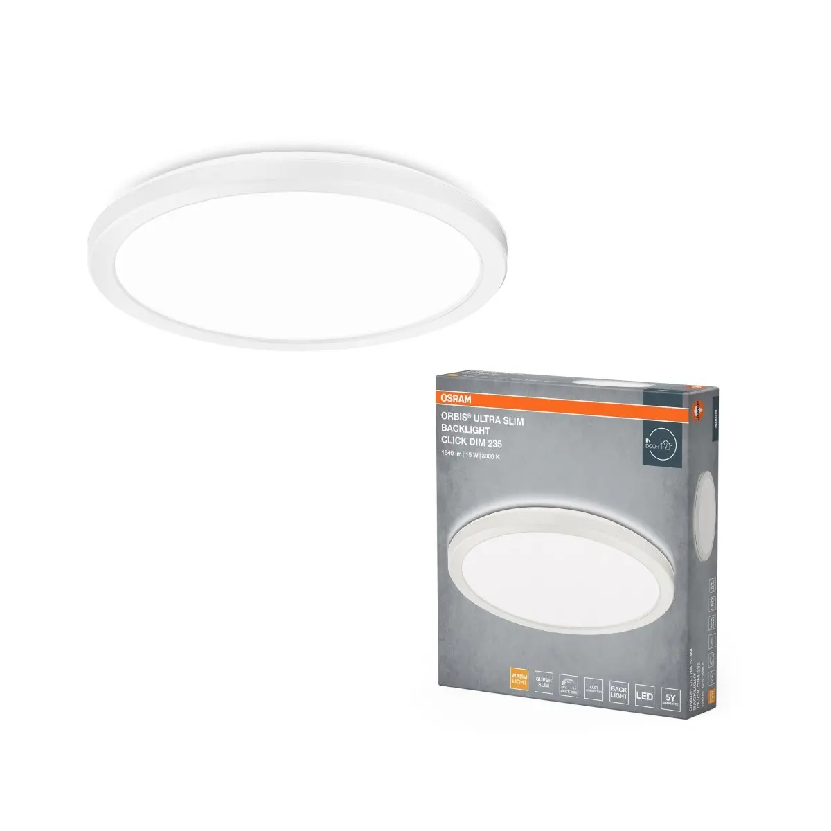 Stmívatelné LED stropní svítidlo ORBIS ULTRA SLIM teplá bílá OSRAM