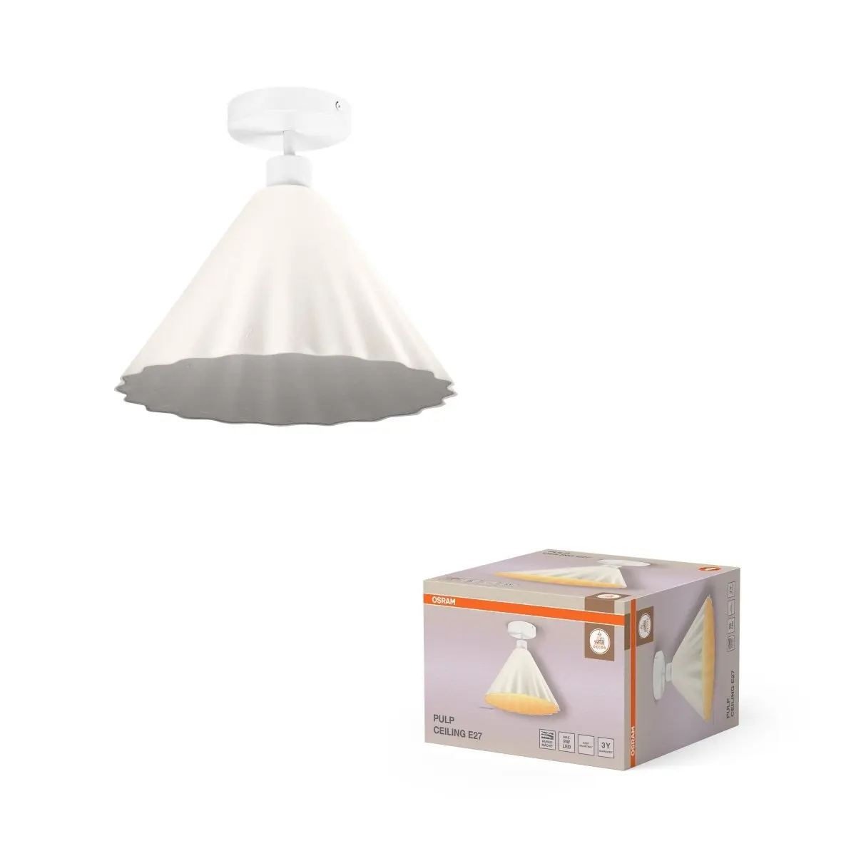 Stropní svítidlo Decor Pulp E27, Bílé