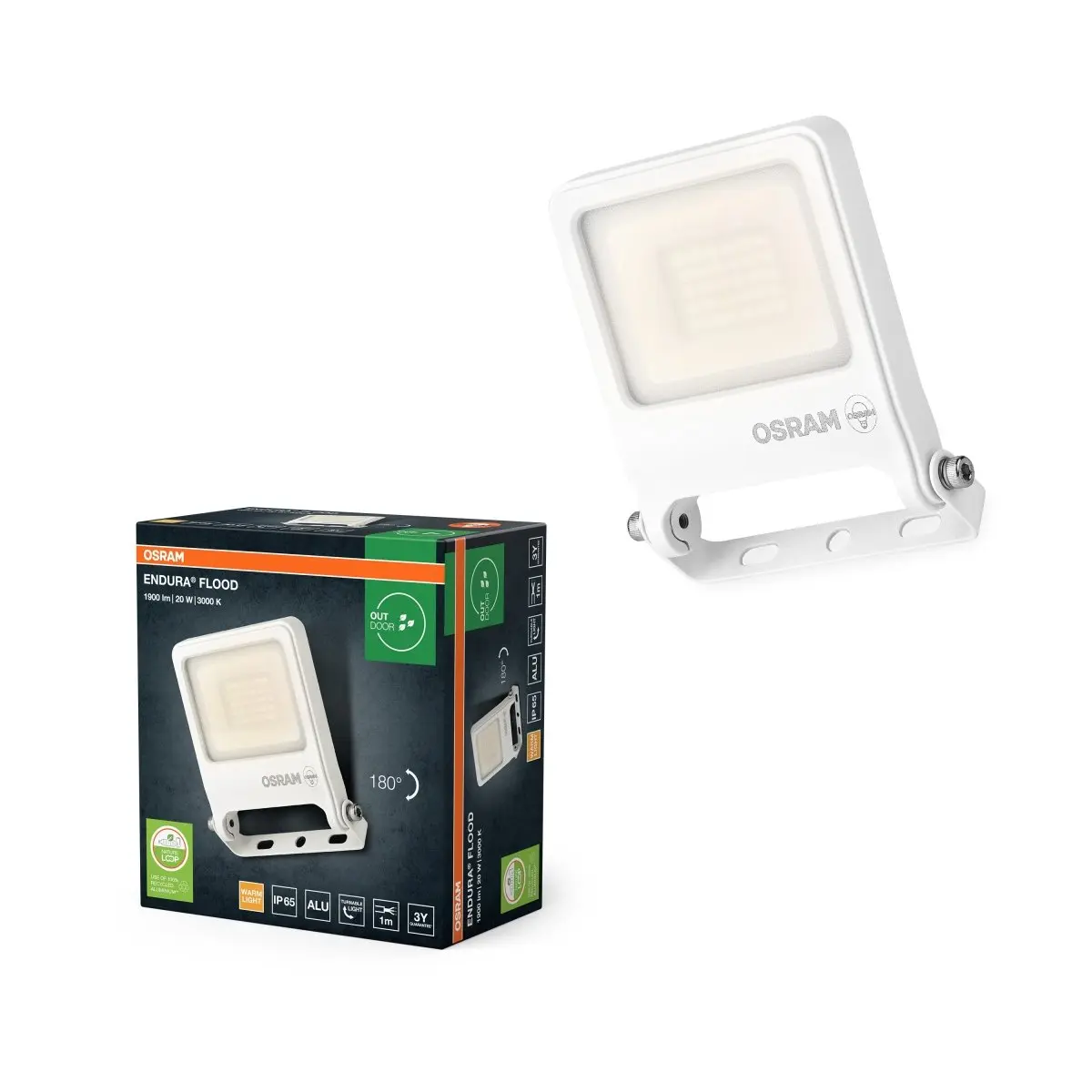 Venkovní reflektor ENDURA OSRAM var. 3 20 W, teplá bílá