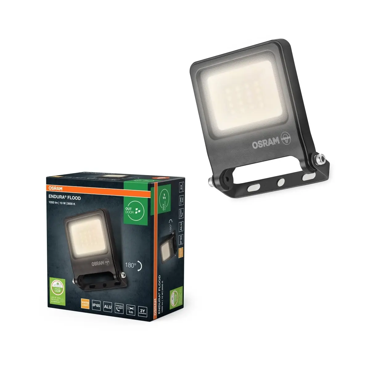 Venkovní reflektor ENDURA OSRAM var. 2 10 W, teplá bílá