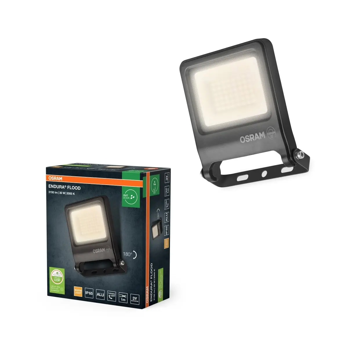Venkovní reflektor ENDURA OSRAM var. 2 30 W, teplá bílá