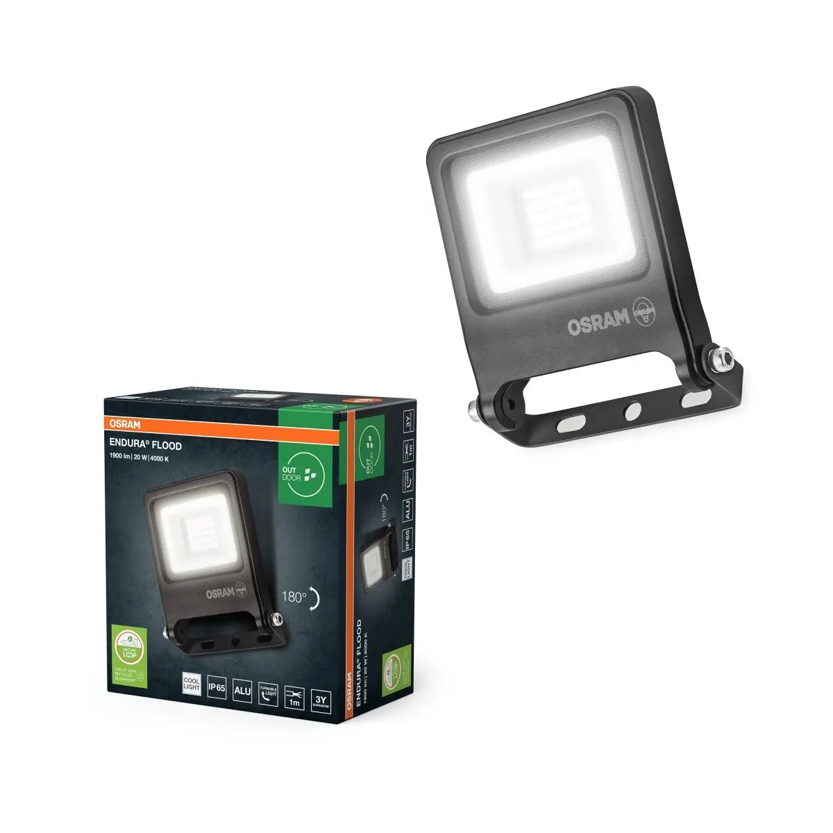 Venkovní reflektor ENDURA OSRAM 20 W, studená bílá