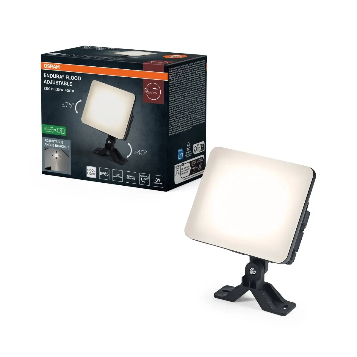 Venkovní reflektor ENDURA® nastavitelný, 120 °