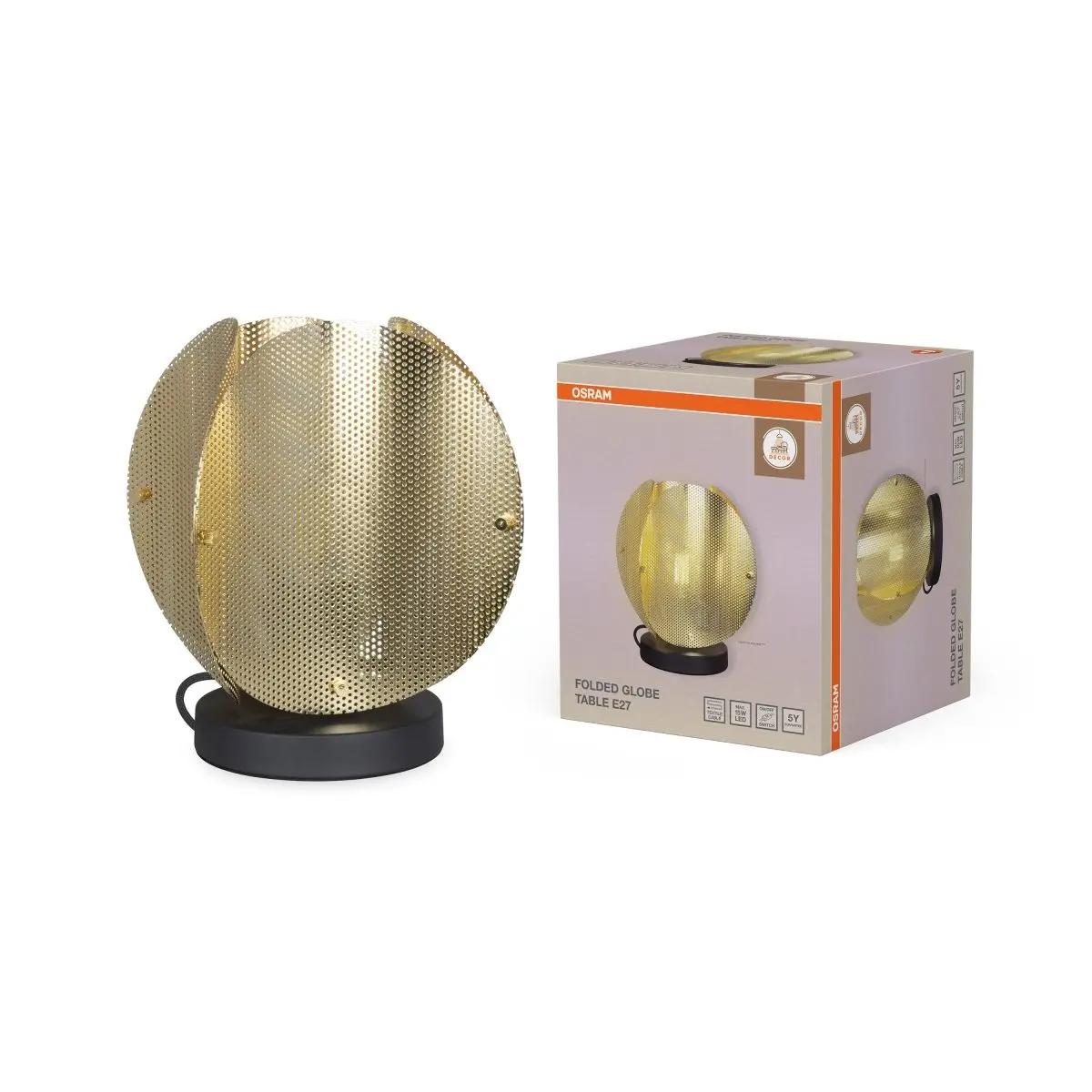 Zlatá stolní lampa Globe Skládaný design