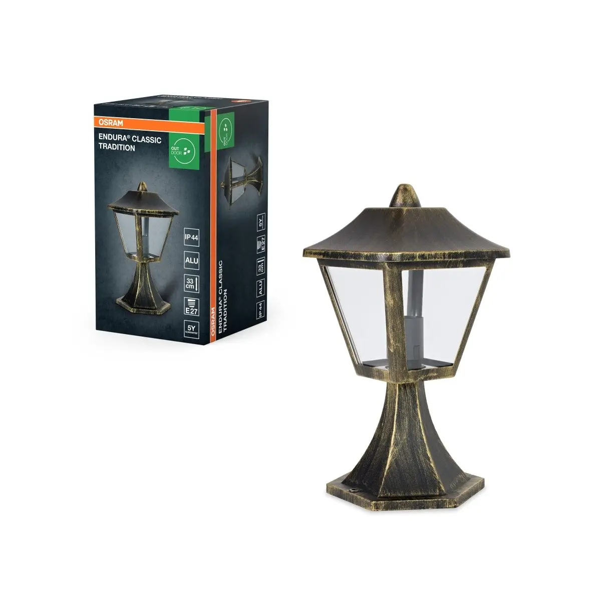 Zlaté venkovní dekorativní svítido 170 mm