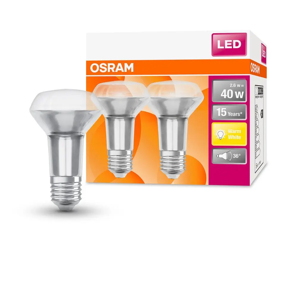 2 ks kvalitní LED žárovka E14 2,6 W STAR teplá bílá