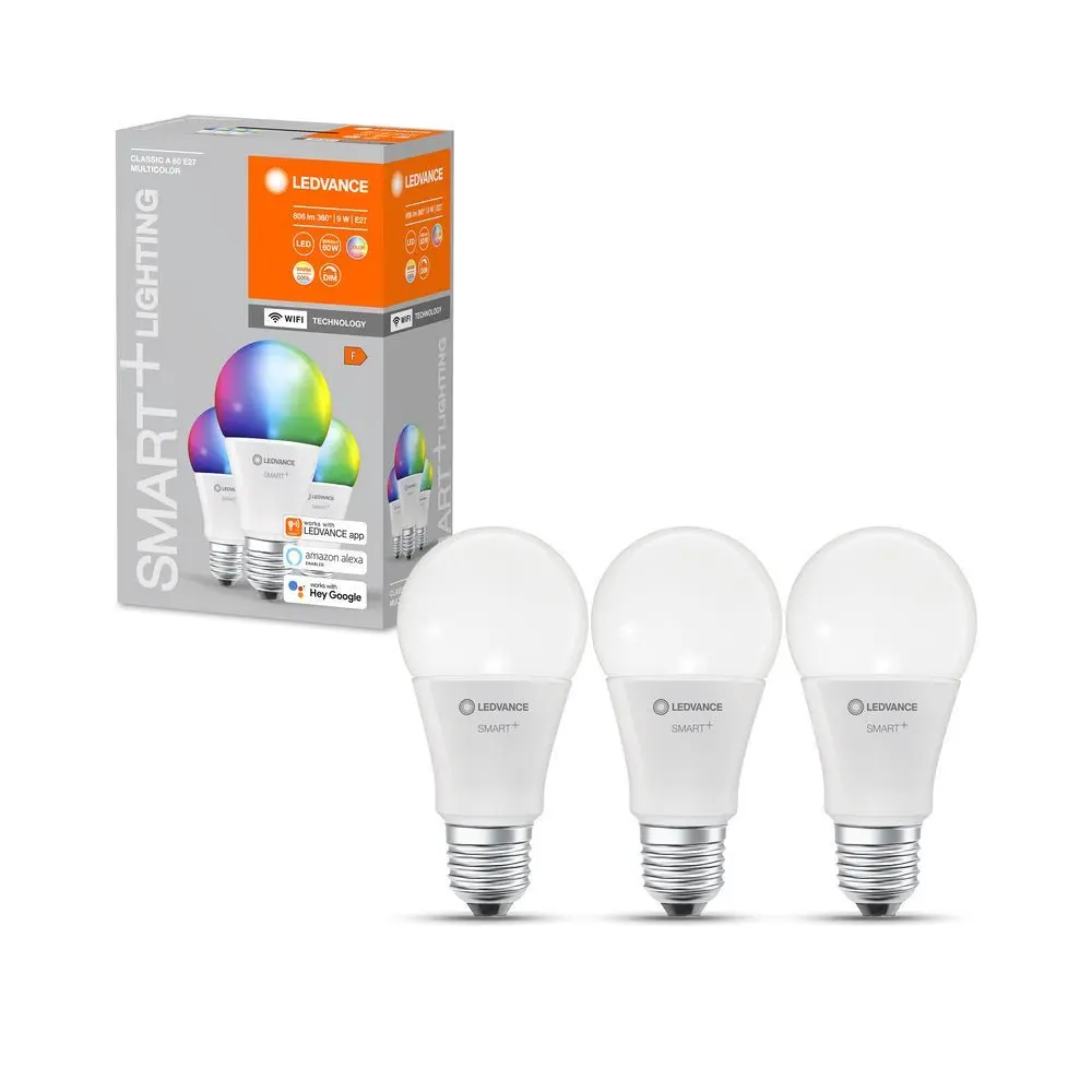 3x chytrá WiFi LED žárovka E27 9W CLASSIC, nastavitelná bílá