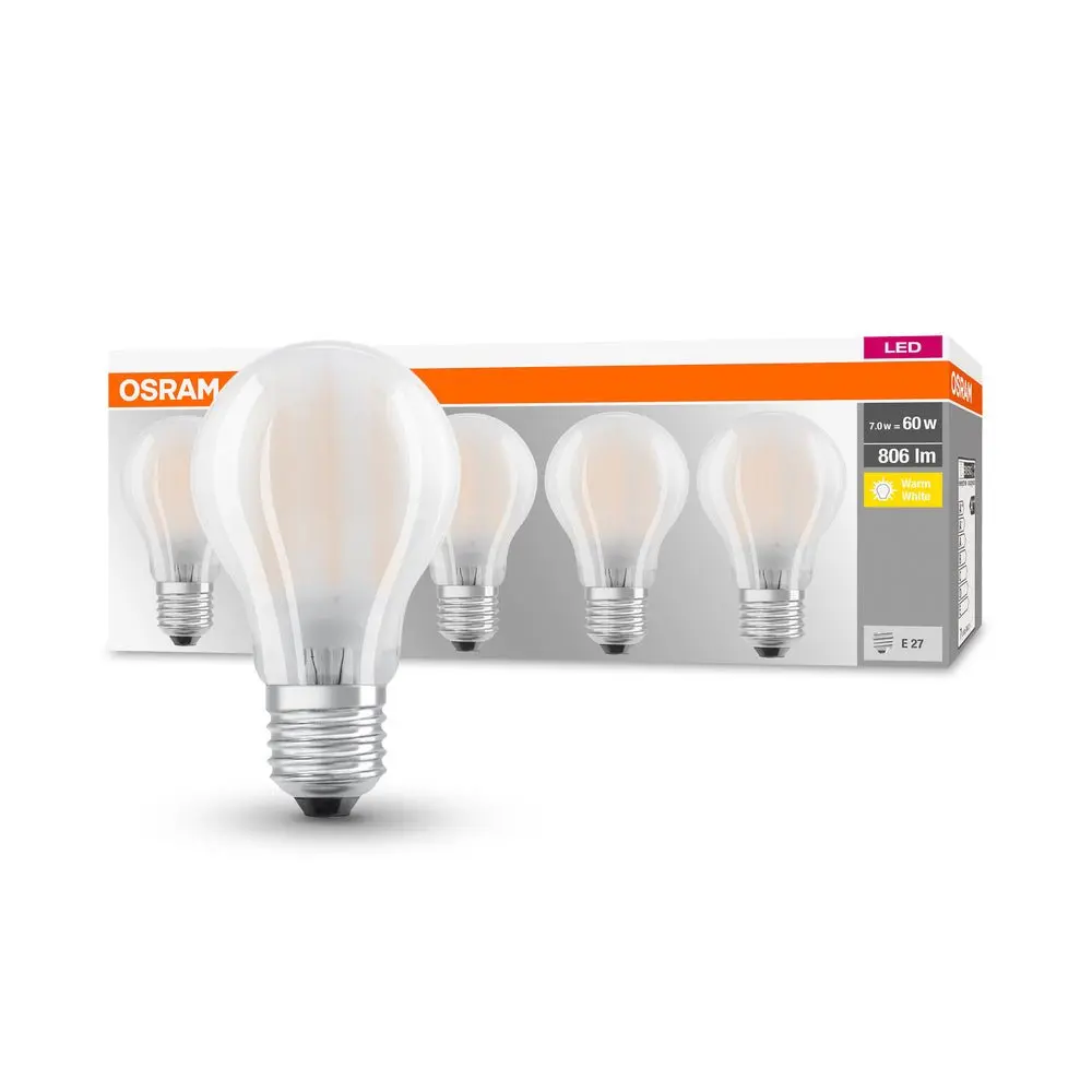5 ks matná LED žárovka E27 6,5 W CLASSIC teplá bílá