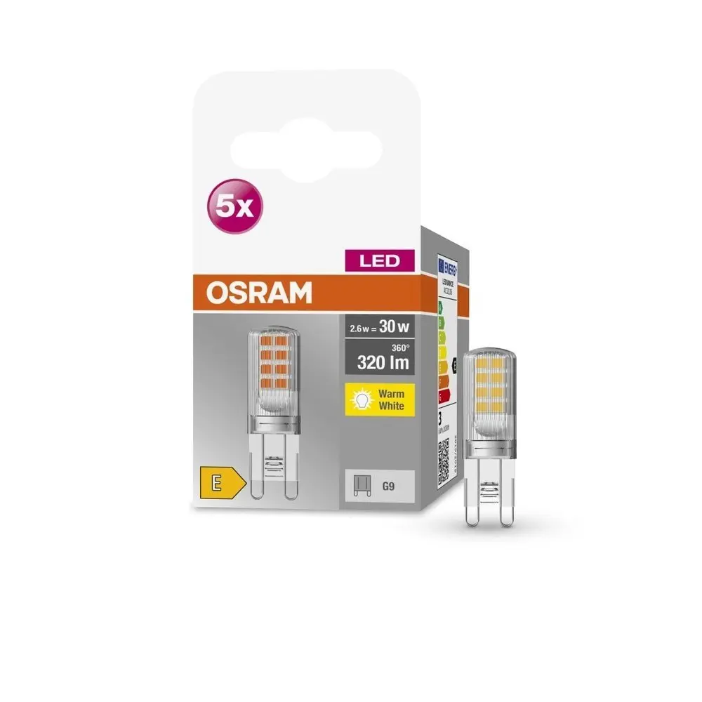 5 ks speciální LED žárovka G9 2,6 W, teplá bílá
