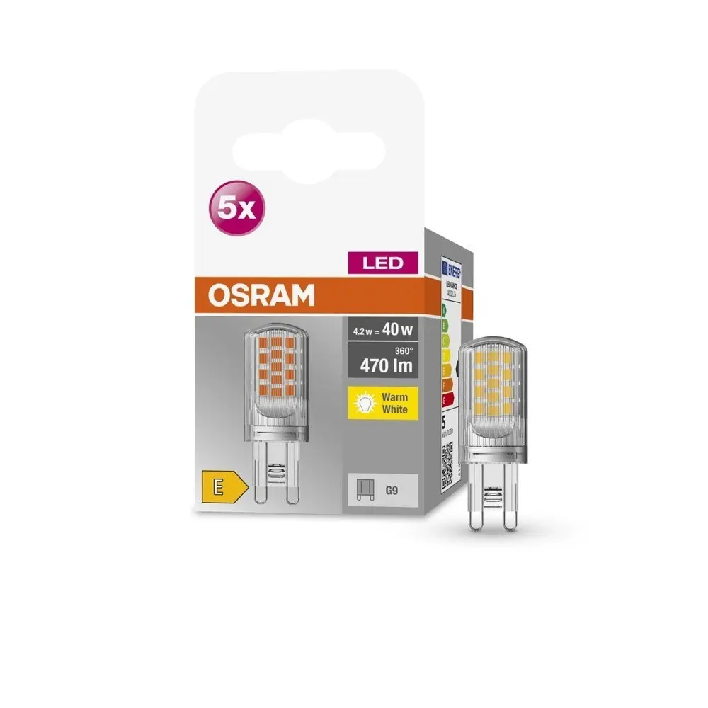 5 ks speciální LED žárovka G9 4,2 W, teplá bílá