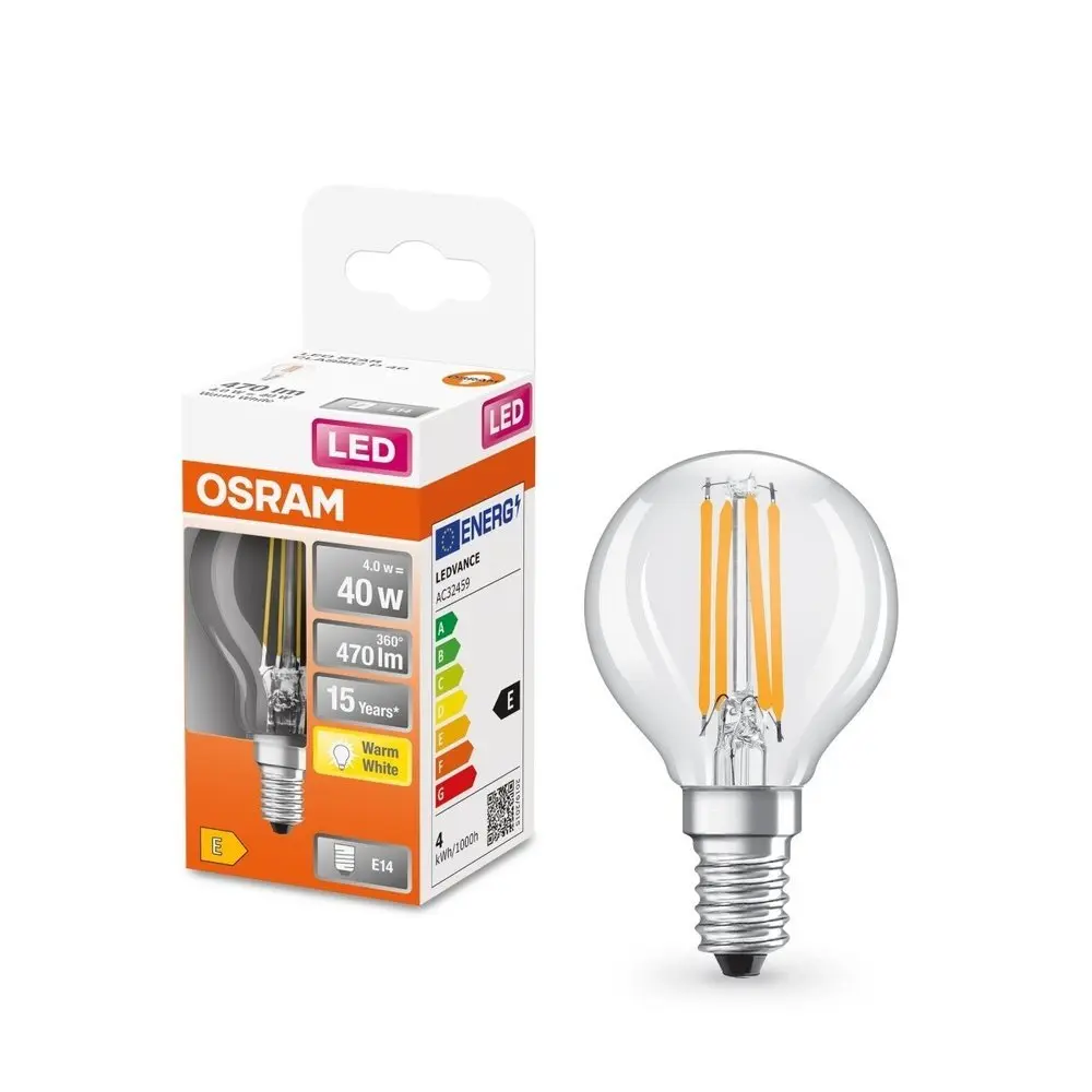 OSRAM VALUE E14 4W/827 CLP40W Filament miniglobe teplá