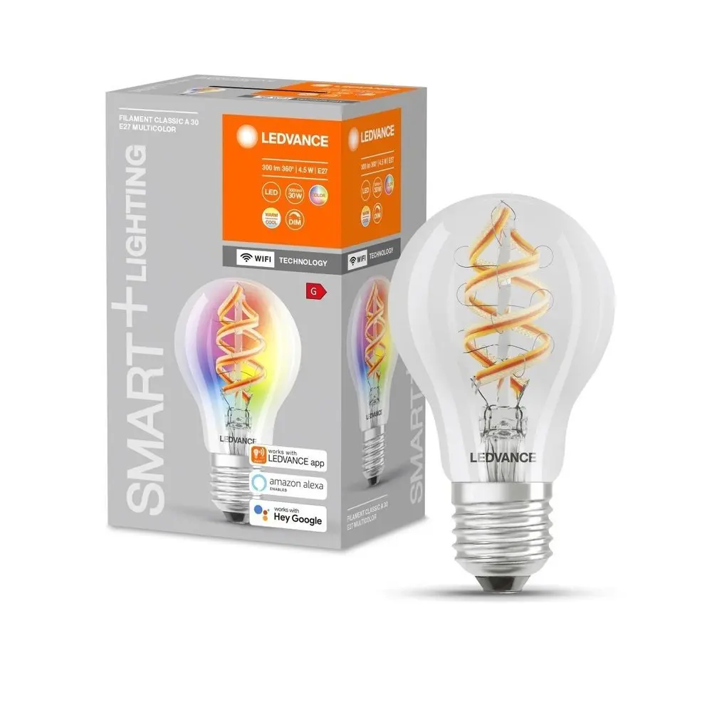 Chytrá stmívatelná WiFi LED žárovka E27 4,5 W CLASSIC A RGBW