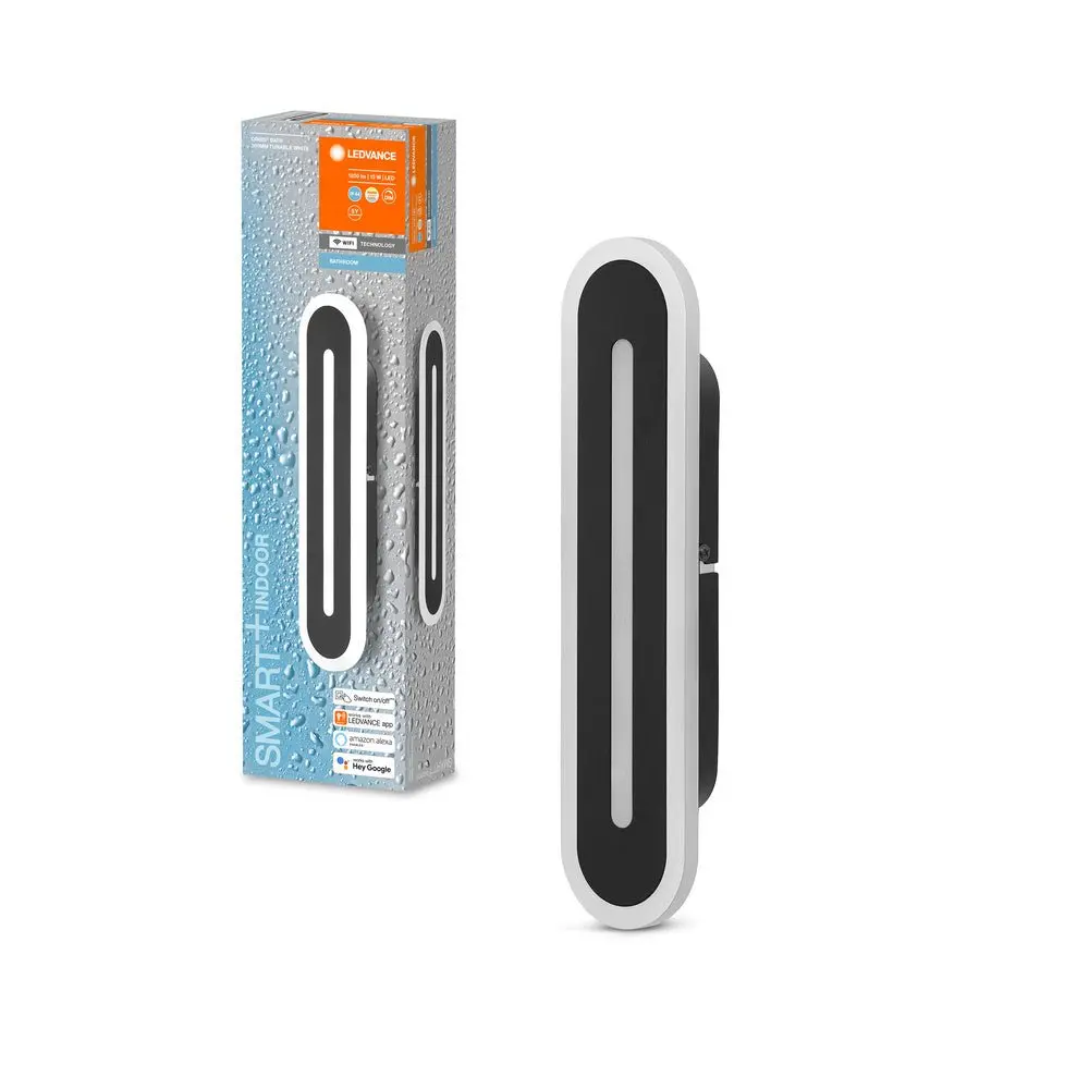 Chytré WiFi LED světlo BATH 300 černé, nastavitelná bílá