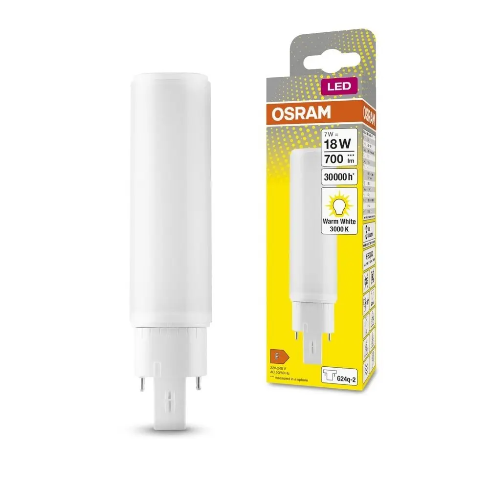 Dlouhotrvající LED žárovka G24q-2 7 W DULUX, teplá bílá