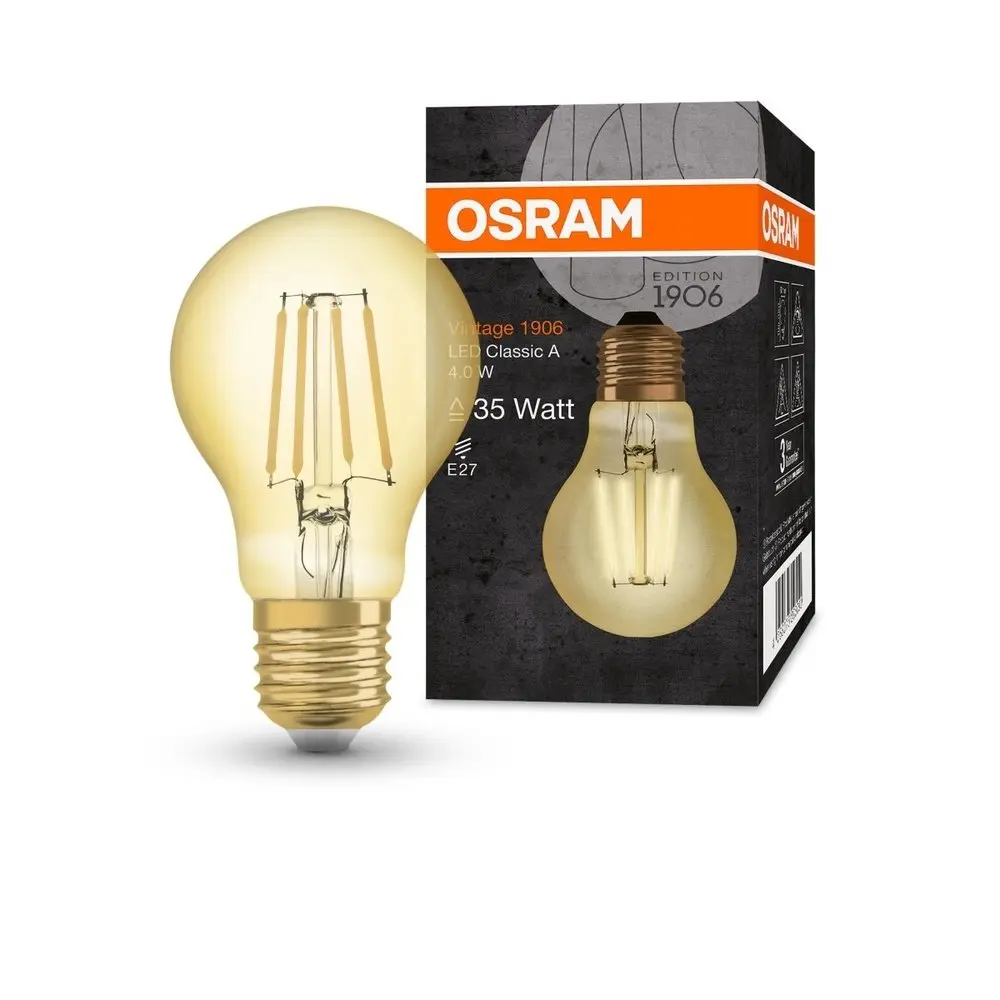 LED žárovka E27 4 W VINTAGE GOLD CLASSIC A, teplá bílá