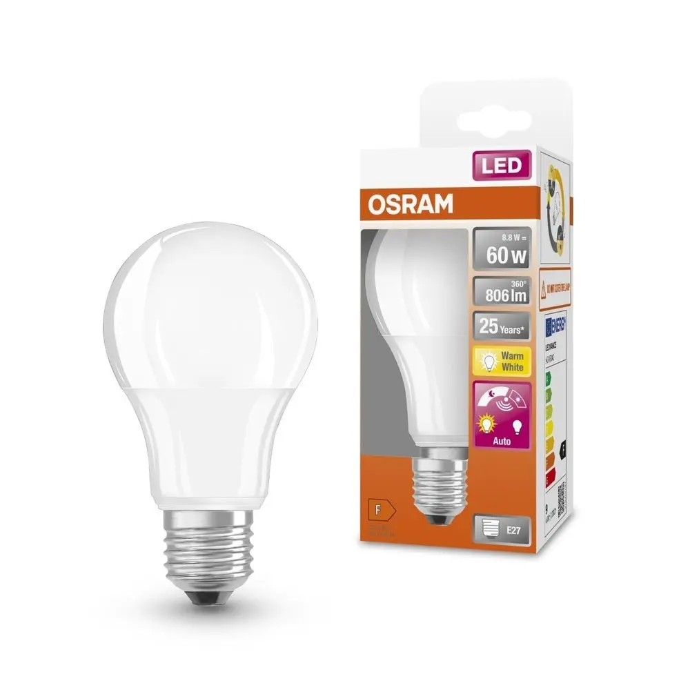 LED žárovka se senzorem E27 8,8 W SUPERSTAR, teplá bílá
