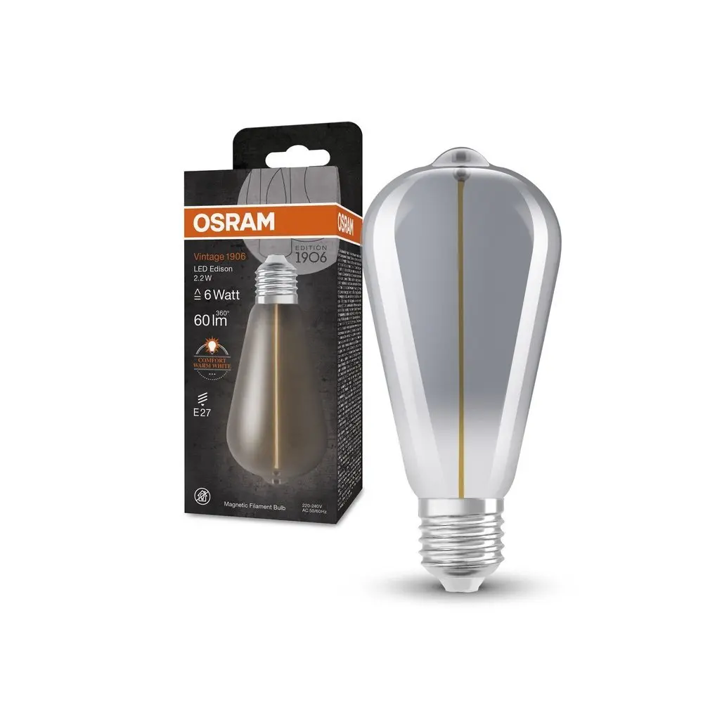 Magnetická LED kouřová žárovka E27 VINTAGE , teplá bílá