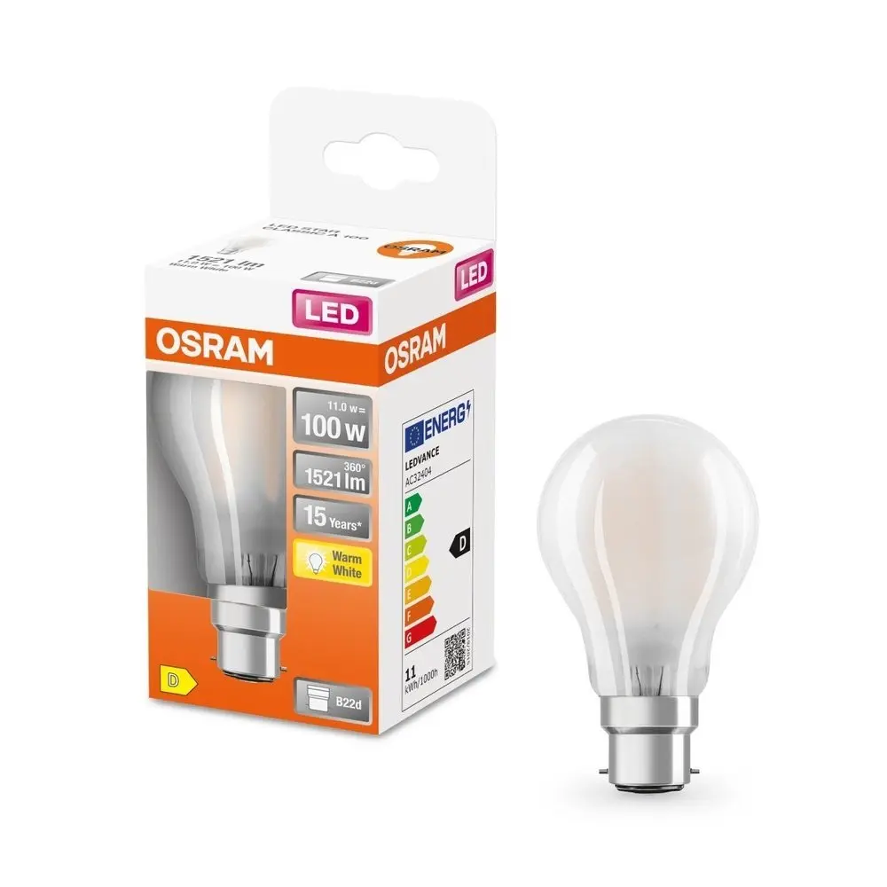 Matná LED žárovka B22d 11 W STAR, teplá bílá