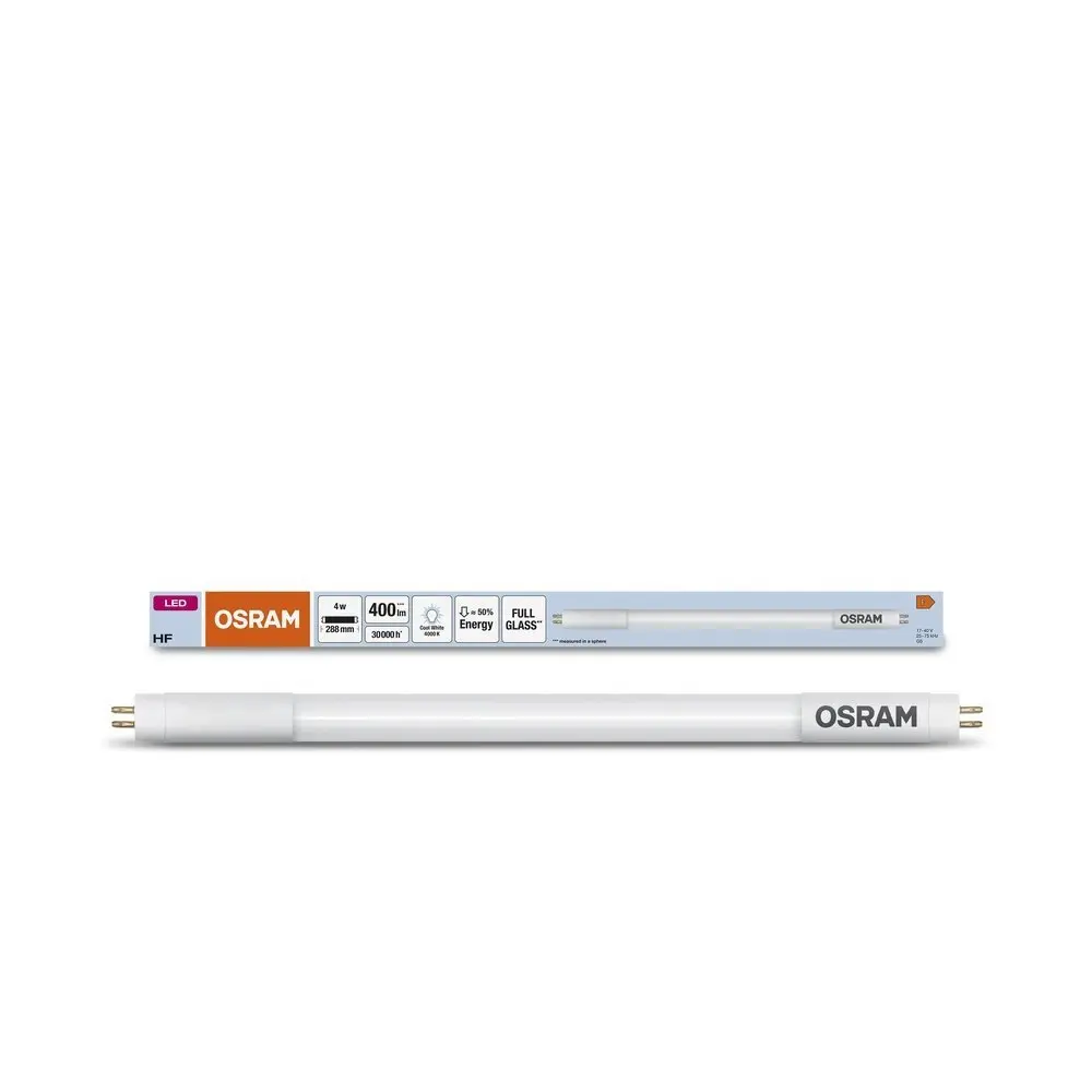 Skleněná LED trubice 4W TUBE 288 mm T5 HF L8, studená bílá
