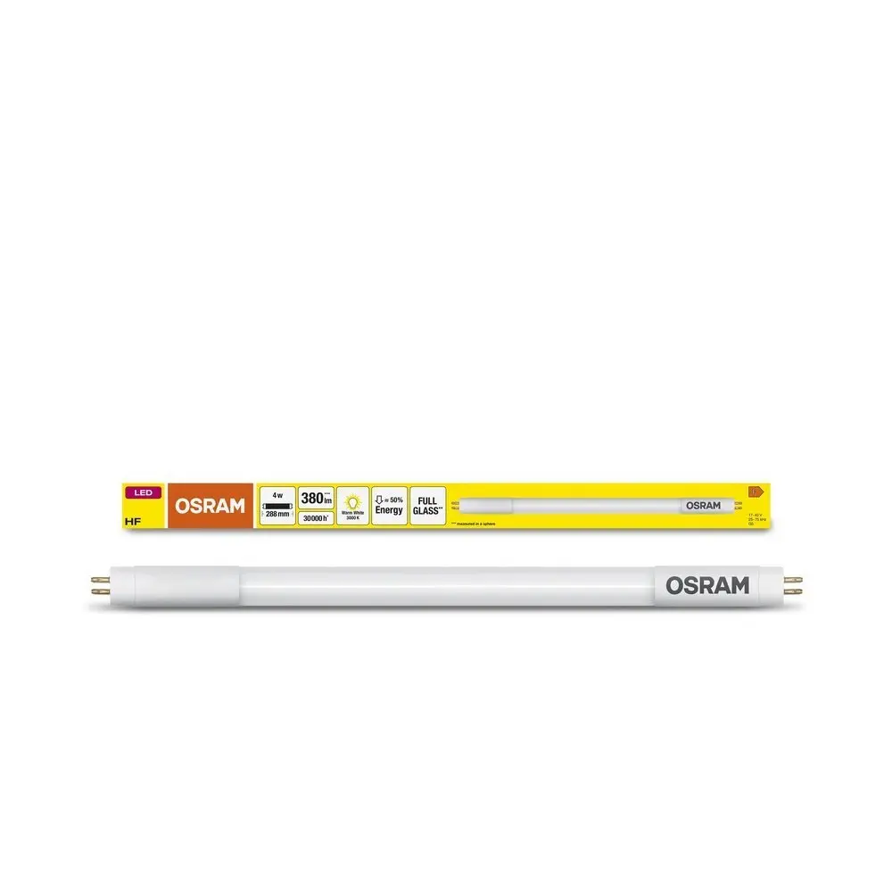 Skleněná LED trubice 4W TUBE 288 mm T5 HF L8, teplá bílá