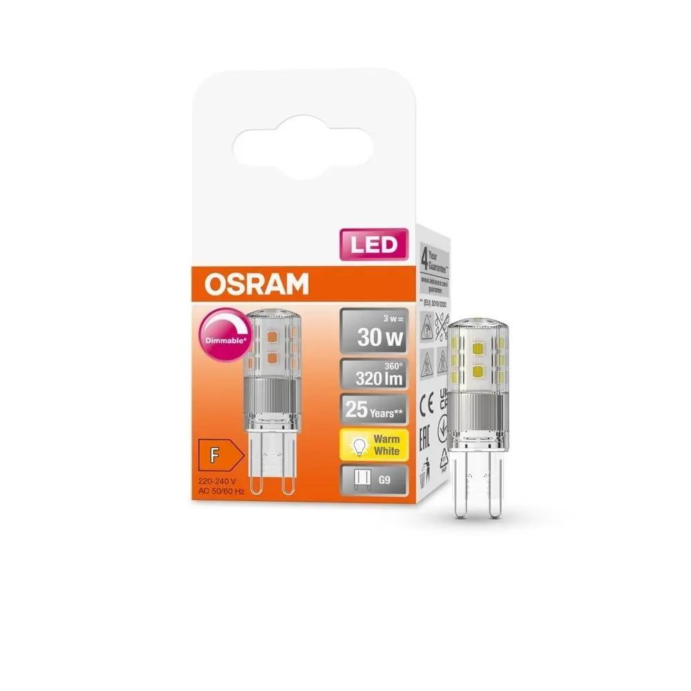 Speciální LED stmívatelná žárovka G9 3 W PIN, teplá bílá