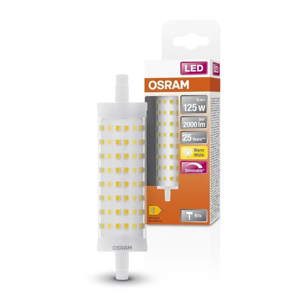 Stmívatelná LED speciální žárovka R7s 15 W LINE, teplá bílá