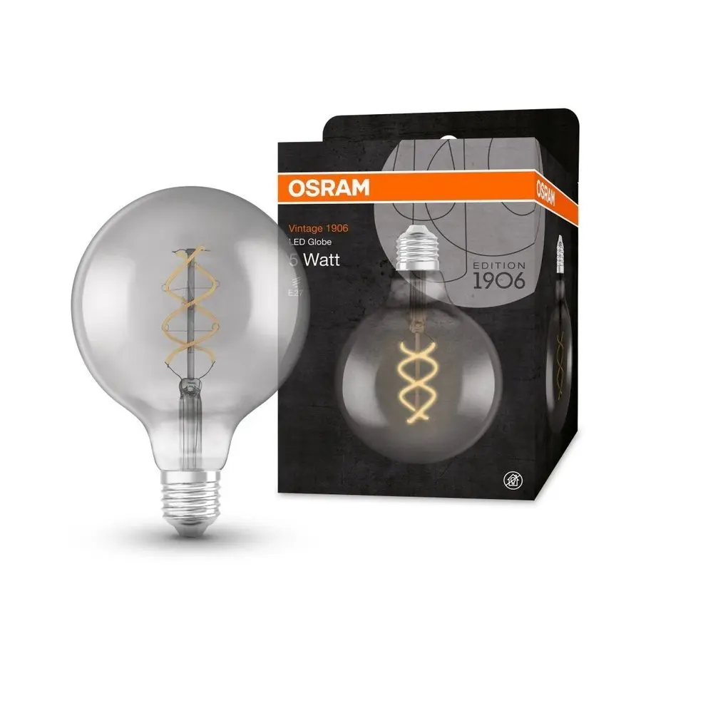LEDVANCE Vintage 1906 LED CL GLOBE125 FIL SMOKE 15 non-dim 5W/818 E27