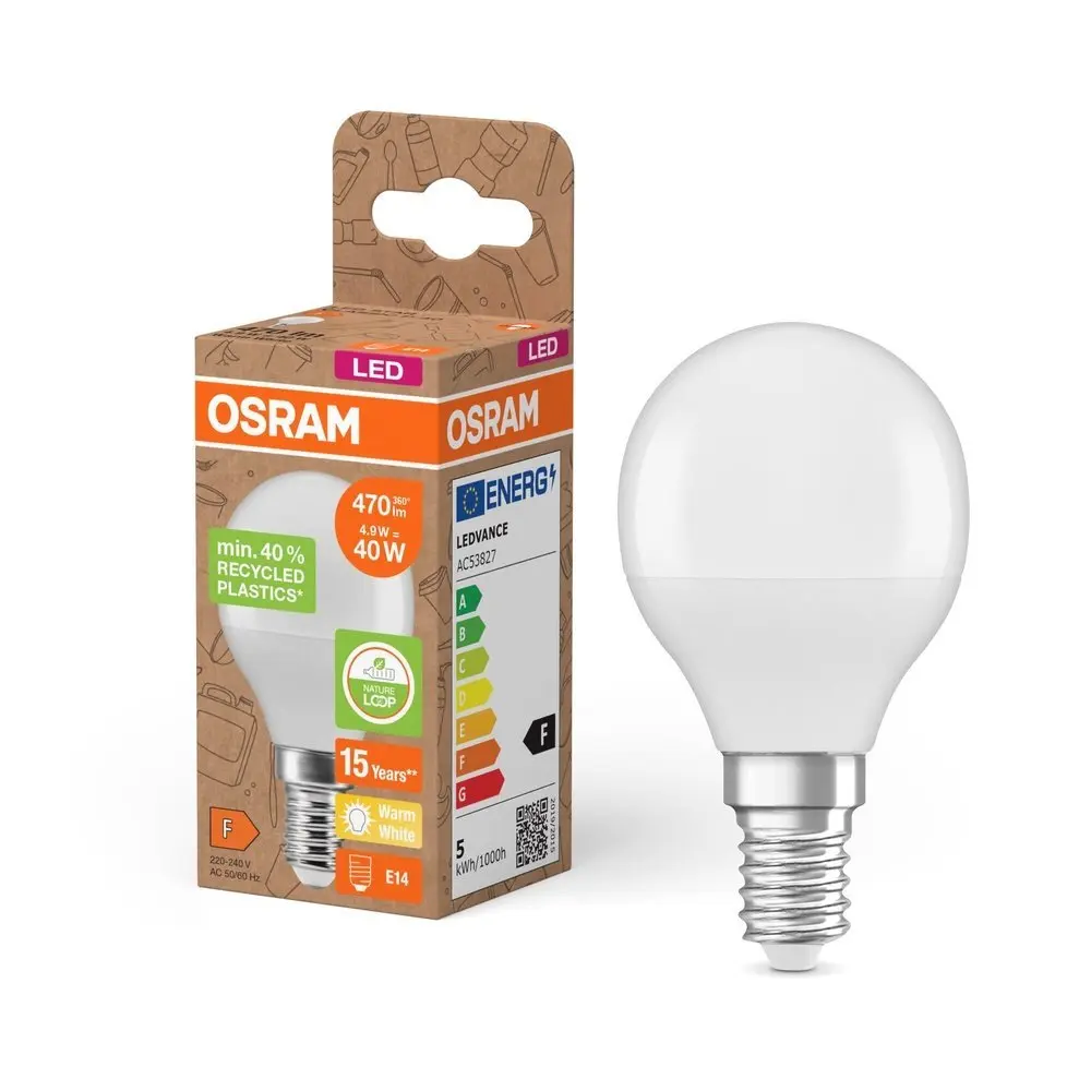 Žárovka LED z recyklovaného plastu STAR 4.9 W, teplá bílá